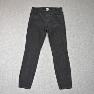 J Crew Toothpick Corduroy Pants Women Size 26 Gray Slim Fit Stretch Ankle Casual